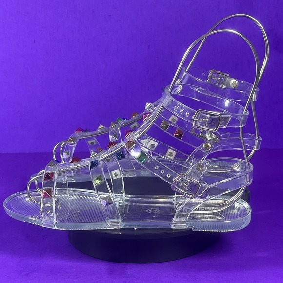 Steve Madden Kids Jjam Clear Jelly Sandals Shoe Size 2 - Picture 3 of 8